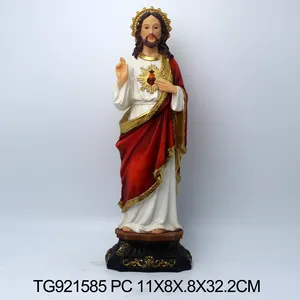 Fábrica personalizada resina Sagrado Corazón de Jesús figura religiosa San Judas católico estatuas religiosas