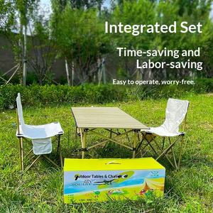 Conjunto de <span class=keywords><strong>Bistro</strong></span> Moderno para Exteriores, Mesa Plegable de Metal de 95 cm con Diseño de Rollo de Huevo y Dos Sillas de Jardín - Product Image 5