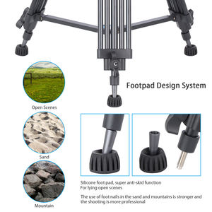حامل ثلاثي القوائم للكاميرا شديد التحمل مع رأس سائل من الألومنيوم للكاميرا لكاميرا كاميرا DSLR - Product Image 4