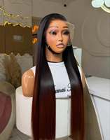 Peluca HD 13x4 de 28 pulgadas, lisa, transparente, para encaje, 300% de densidad, sin pegamento, cabello humano virgen, doble trama