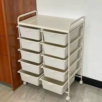 Étagère de rangement sur roulettes avec 5 tiroirs en plastique pour la maison, le bureau et la cuisine