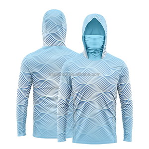 Magliette da Pesca Personalizzate UPF 50+ per Uomo, Protezione <span class=keywords><strong>UV</strong></span>, Maniche Lunghe, con Cappuccio e Maschera Integrata - Product Image 1