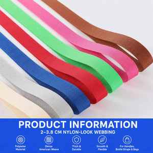 Sangle tissée côtelée aspect nylon 20-38 mm, couleur personnalisée, haute densité, épaisse, pour poignée de sac, porte-bouteille, sac à dos, laisse pour animal de compagnie - Product Image 3