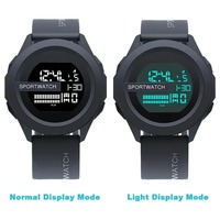 Nouvelle Montre de Sport Homme Digitale Lumineuse Date Semaine Chronomètre Étanche Affaires Horloge 40mm Affichage Cadran Bracelet Silicone