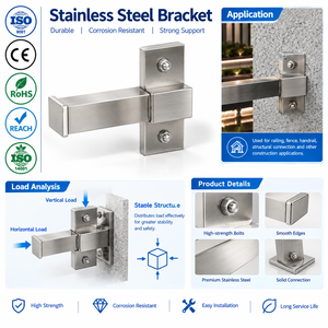 Support mural en acier inoxydable 304/316 sur mesure pour revêtement de façade, connecteur de fixation à sec pour <span class=keywords><strong>granit</strong></span> - Product Image 1
