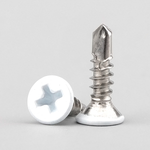 410 thép không gỉ chìm đầu chéo lõm tự khai thác bu lông trắng sơn mài Đầu phẳng Phillips Vít tự khoan - Product Image 6