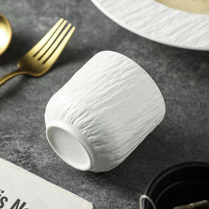 Venta al por mayor Venta directa Modern Rock Texture <span class=keywords><strong>Gres</strong></span> 220ml Negro Blanco Tazas de café Logotipo personalizado Tazas de té de cerámica - Product Image 4