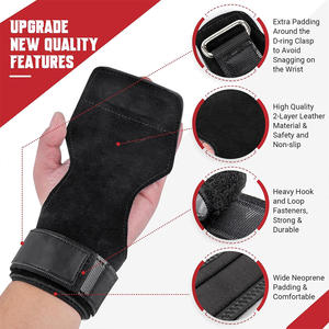 Impugnature da ginnastica in pelle traspirante con impugnature da polso Calleras Crossfitness per Training Cross-up allenamenti in palestra - Product Image 2