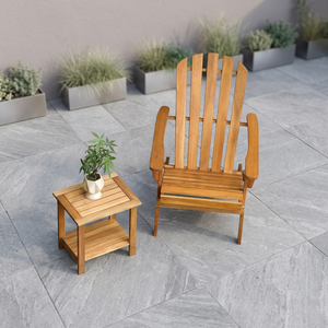 Adirondack <b>Chair</b> Outdoor <b>Garden</b> <b>Reclining</b> Wood Furniture Rustic Style Tapered Legs Manual Tilting Seat - Product Image 4