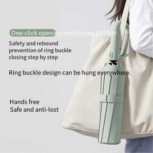 Xách tay Windproof 10k tự động gấp giá rẻ ô UV với hình chữ O khóa móc và vòng lặp khóa xử lý dễ dàng để treo - Product Image 4