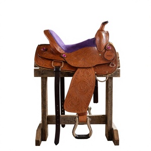 Selle de course anglaise BS International NA295 avec cadre en bois de bambou, design gravé à la main, bride de cheval en cuir pur, durable, SUS304 - Product Image 1