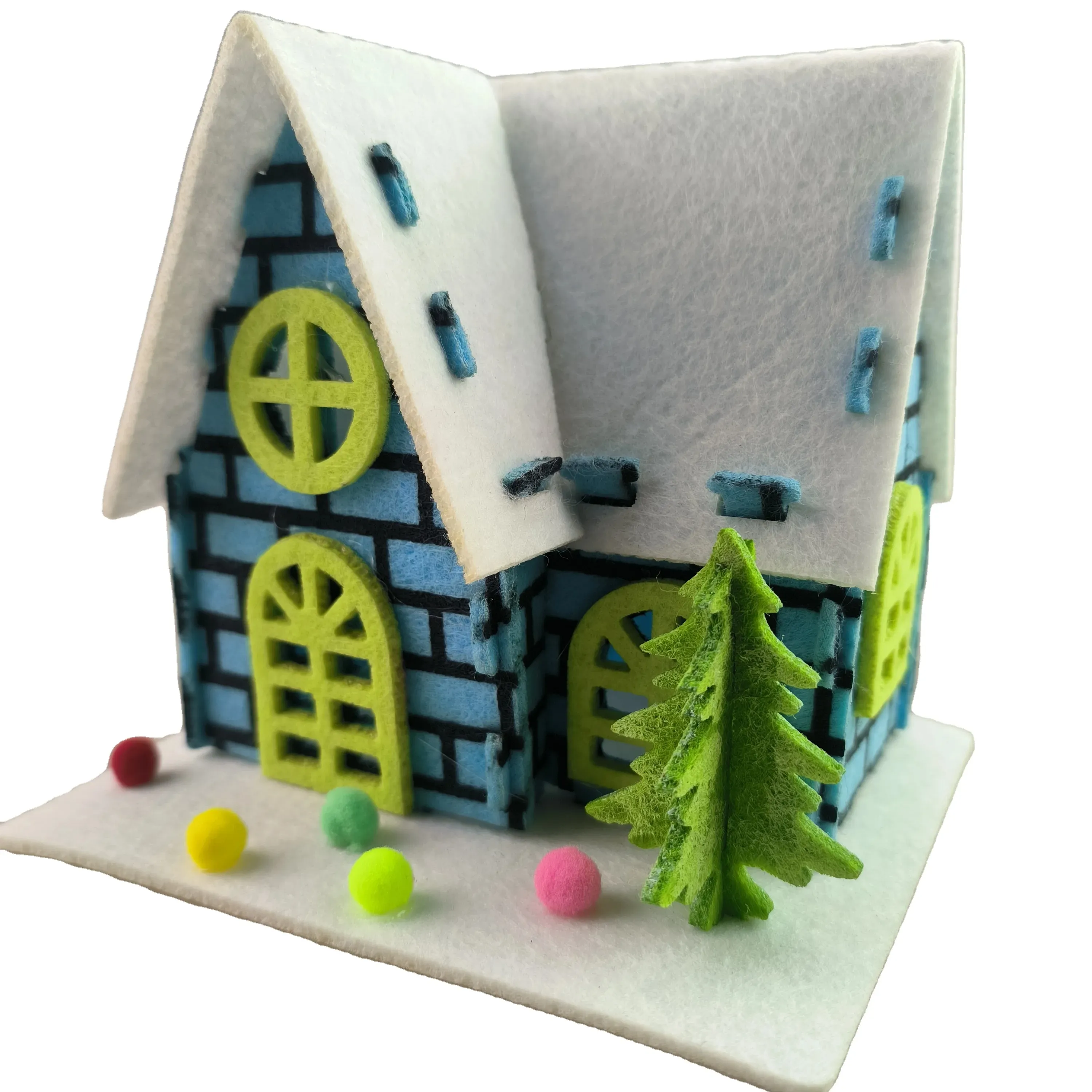 Christmas craft non woven diy kits 3D puzzle house