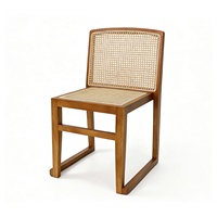 Chaise de salle à manger moderne en bois massif, style nordique décontracté, dossier en rotin, vintage, empilable, avec accoudoirs, portable, durable, pour la maison et l'hôtel