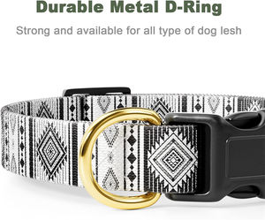 보헤미안 트라이벌 패턴 나일론 애완견 목줄 (골드 D링, 맞춤형 버클, 열전사 프린팅, 소형견, 중형견, 대형견용) - Product Image 5