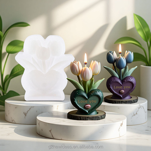 Ý tưởng mới 3D Tulip nến Silicone khuôn mẫu để làm nến nhựa trụ cột hương liệu thạch cao Nến Sáp Xà phòng hoa đất sét thủ công - Product Image 4