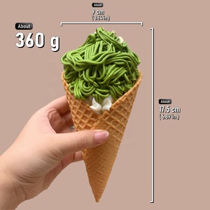 Crème glacée molle japonaise Asakusa au matcha en forme de nouilles, modèle crème vanille, simulation de feuille d'or, fausse nourriture pour fête, DIY - Product Image 3