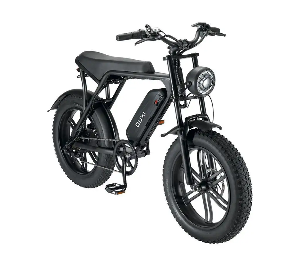 Ouxi v8 elektrische step met western zadel brown zadelleer bicicleta electrica ebike e fat tire bicicletta fatbike bici elettrica