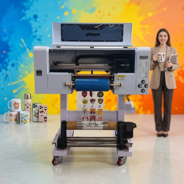 New A3 30cm Xp600 Automatic UV DTF Inkjet Printer Flex Transfer Sticker Crystal Labels Double Heads High Efficiency 4800 DPI