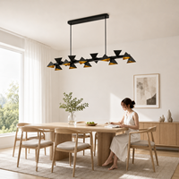 Lámpara Colgante Industrial de Latón XZ, LED Moderna, Hierro Negro Vintage, para Cocina, Comedor, Oficina, Techo Alto