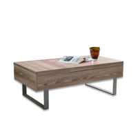 Meubles minimalistes de salon table basse en bois à plateau élévateur avec espace de rangement pour appartements