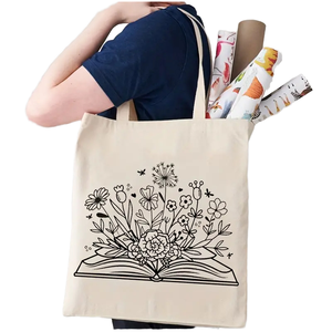 Bolsa de Lona con Diseño de Dibujos Animados 'Los Libros Son Magia', Bolsa de Hombro Moderna, Bolsa de Compras Reutilizable Extra Grande, Regalo para Lectores, Estudiantes y Amantes de los Libros - Product Image 2