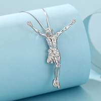 Collier pendentif jésus en argent sterling 925 corps complet plaqué rhodium pendentif jésus pour les croyants chrétiens religieux