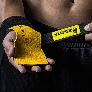 Maßgefertigte Gewichtheber-Handgelenkstütze aus Silikon mit Mikrofaser-Leder und Rindsleder-Handgriffpolster - Product Image 3