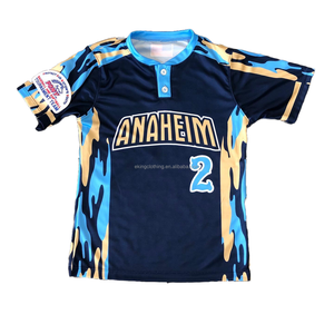 Uniforme de baseball à deux boutons avec maille de broderie, ensemble d'uniformes de baseball à 2 boutons, chemises en jersey de baseball à sublimation - Product Image 5