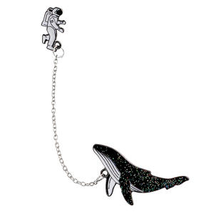 Astronauta y ballenas borla alfileres enlazados broches insignias alfileres de solapa joyería Linda chaquetas de mezclilla accesorios de mochila - Product Image 6