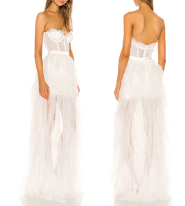 <span class=keywords><strong>Robe</strong></span> de mariée <span class=keywords><strong>blanche</strong></span> en dentelle élégante, grande taille, sans bretelles - Product Image 4