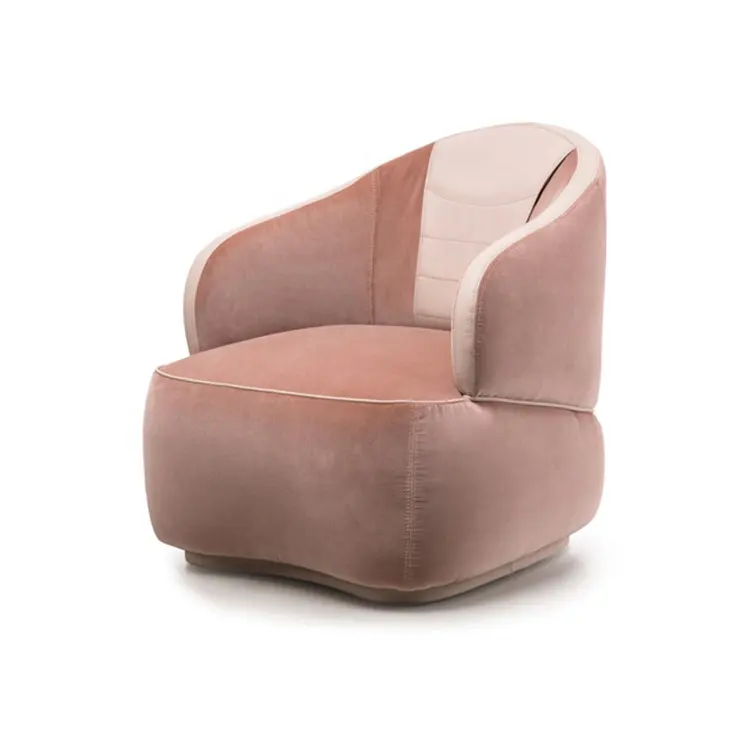 High luxurious unique shape modern living room single seat sofa chair pink velvet leisure chair