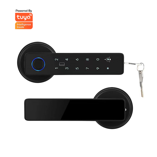 Fingerprint Home Security Door Smart Lock Keyless Electric Handle Lock Tuya APP Smart Lock