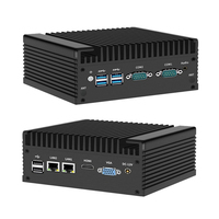 Mini PC Industrial Compacto de 2 LAN, 6 USB, 2 COM, Linux, Windows 7/10, 7100U, Montaje en Pared, Sin Ventilador