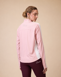 Camiseta de entrenamiento ecuestre para mujer UPF 50+ con logo personalizado, manga larga, media cremallera, capa base para equitación - Product Image 5