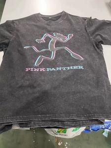 Entrepôt aux États-Unis livraison directe 210gsm unisexe lavage Vintage impression été t-shirts poids lourd noir surdimensionné hommes <span class=keywords><strong>T-shirt</strong></span> - Product Image 5