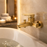 Robinet de douche mural monocommande en laiton, finition chrome poli durable, pour eau chaude et froide, avec mitigeur de baignoire