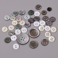 Kancing Kerang Alami Mewah Berkualitas Tinggi Desain Bulat 4 Lubang dengan Dekorasi Enamel dan Lapisan untuk Kemeja