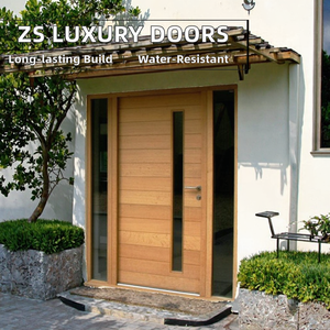 Porte d'<span class=keywords><strong>entrée</strong></span> principale <span class=keywords><strong>de</strong></span> villa moderne minimaliste, en bois massif, design personnalisé, luxe, imperméable, pour l'extérieur des hôtels - Product Image 1