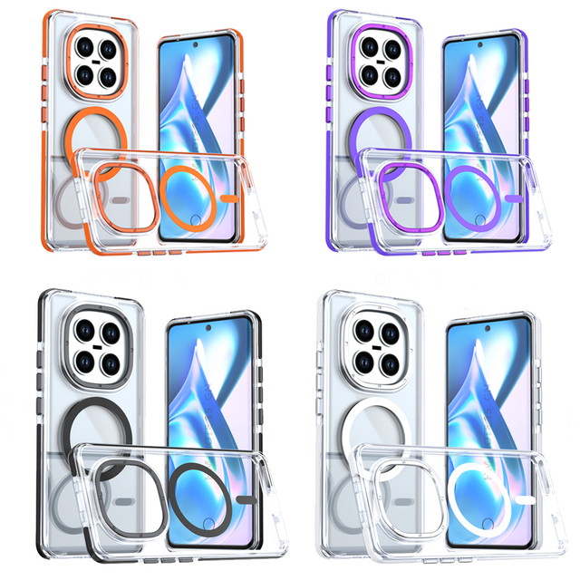 Strong Magnetic Hybrid Color Anti-fingerprint Clear Case for Redmi Note 12 13 14 4G 15Pro+ 5G Wireless Charging Shockproof Cover