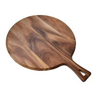 Hot-Selling Trending Natural Acacia Wood Pizzabord Fruit Groentekaas Serveerplank Met Handvat