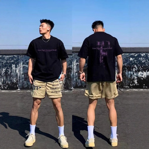 <span class=keywords><strong>T</strong></span>-shirt da uomo 100% cotone a maniche corte, sportiva, con stampa di lettere, vestibilità ampia, nuova, di alta gamma, pesante, divertente e di tendenza per gli amanti - 35 anni di esperienza personalizzata - Product Image 3