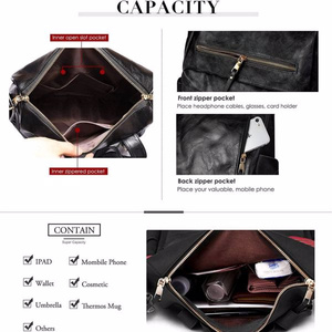 DB Women's PU Leather Convertible <b>Backpack</b> Purse Large Casual <b>School</b> Shoulder Bags Genuine Leather Logo Stylish Student Design - Product Image 3