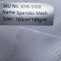 Tissu en maille ondulée respirant en spandex 140 GSM, matière élastique teinte pour sous-vêtements et couches intérieures de maillots de sport