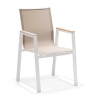 Chaises de terrasse modernes empilables et confortables en aluminium maillé pour café, bistrot, restaurant, cour – Durables