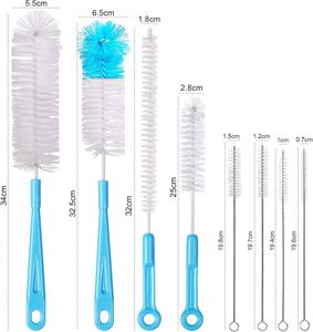 Long Handle <b>Cleaning</b> <b>Brushes</b> 4 Pack of Nylon Bristle Bottle and Cup <b>Brushes</b> Baby Bottle Glass and Tube <b>Brushes</b> - Product Image 1