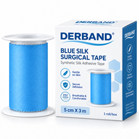 Bande adhésive chirurgicale en soie bleue 5cm x 3m, fabricant de ruban adhésif médical, vente en gros, OEM, marque privée