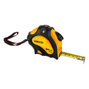 DEKO DKC0104-3S Measuring Tape ABS Rubberized Hand Tools Durable And Resistant To Kinking/bending Self Locking Mechanism