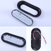 2x Feux de freinage, de stop et de clignotant ovales de 6 pouces à 24 LED pour camion et remorque avec œillet, 24 LED rouges