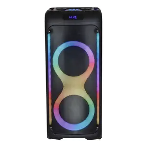 2022 Nieuwe Dubbele 8-Inch Draagbare Basluidspreker Voor Buiten, Karaokespeaker, Draadloze Blue Tooth Party Speaker Met Flitser