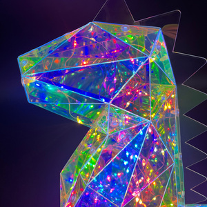 Prisme lumineux moderne irisé, animaux dinosaures, cadeaux écologiques, artisanat pour fête de remise de diplôme et anniversaire, décorations LED faites à la main - Product Image 5
